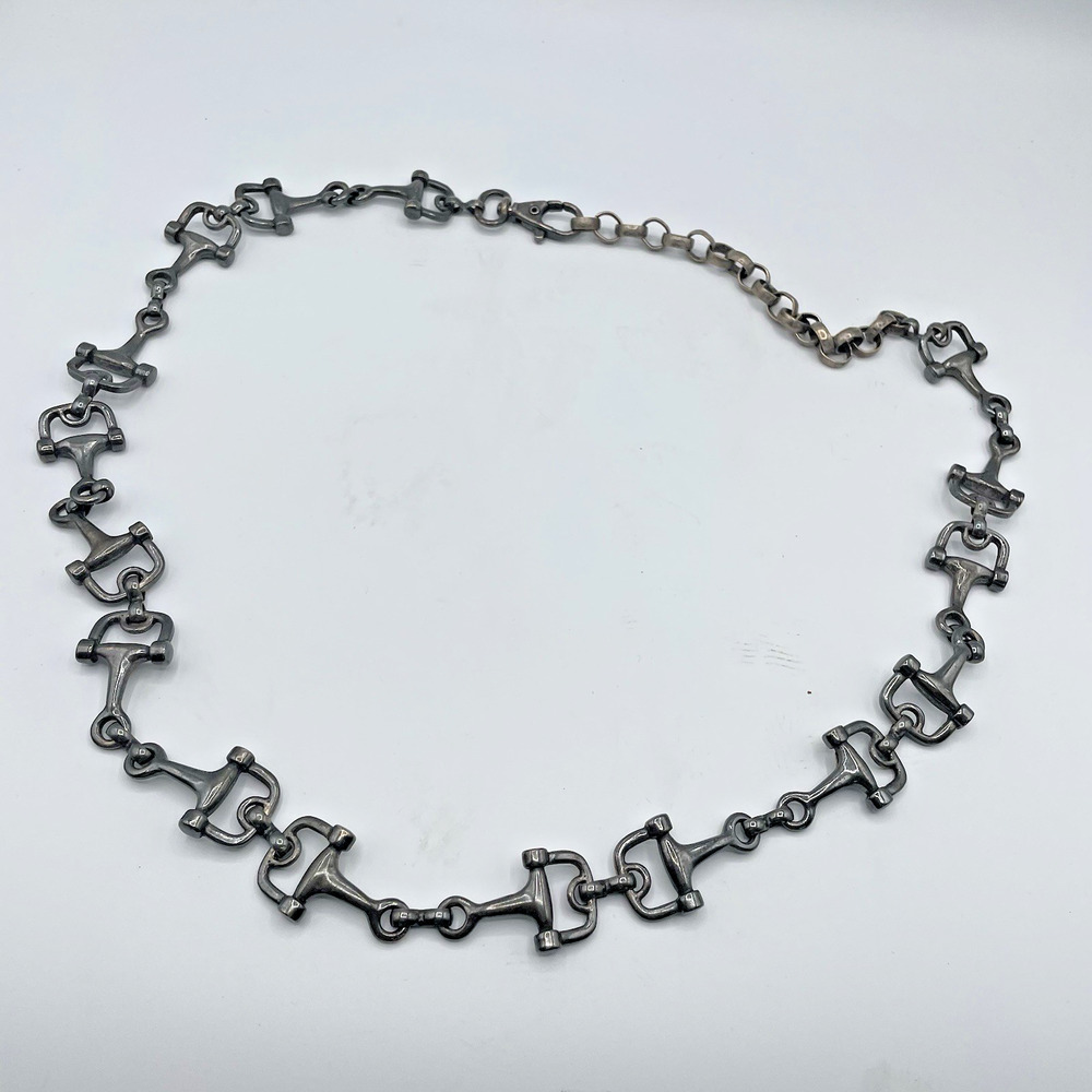 Vintage Horse Snaffle Horse Bit Belt 38 inches Gun Metal Equestrian Boho Classic